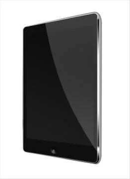 Realistic tablet computer with black screen. Stock Illustration