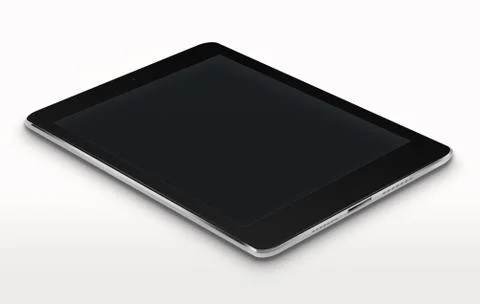 Realistic tablet computer with black screen. イラスト素材