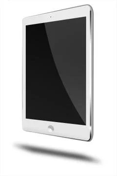 Realistic tablet computer with black screen. Stock-Illustration