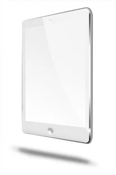 Realistic tablet computer with black screen. Stock Illustration