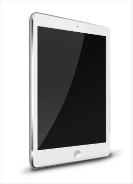 Realistic tablet computer with black screen. イラスト素材