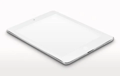 Realistic tablet computer with blank screen. Illustrazione stock