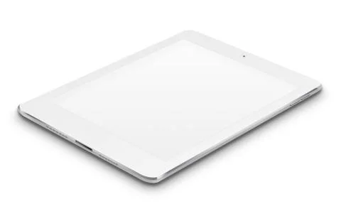 Realistic tablet computer with blank screen. Illustrazione stock