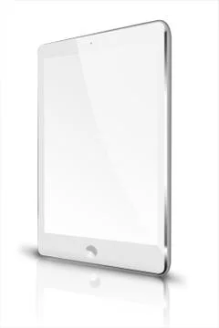 Realistic tablet computer with blank screen. Illustrazione stock