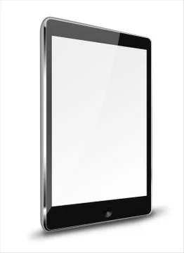 Realistic tablet computer with blank screen. Stock Illustration