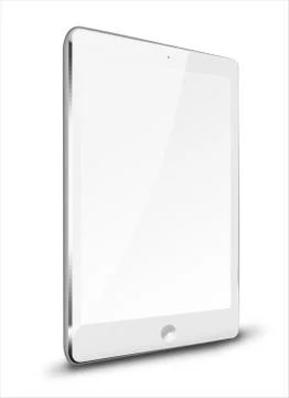 Realistic tablet computer with blank screen. Stock Illustration