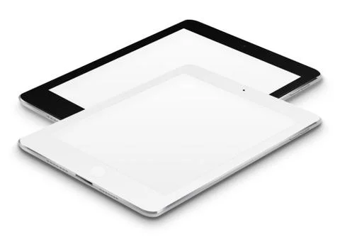 Realistic tablet computers with blank screens. Stock Illustration