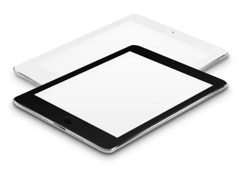 Realistic tablet computers with blank screens. Stock Illustration