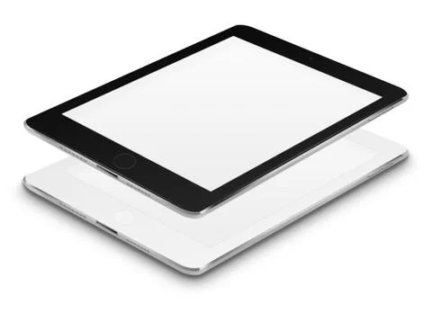 Realistic tablet computers with blank screens. Stock Illustration