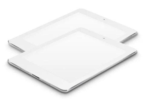 Realistic tablet computers with blank screens. Stock Illustration