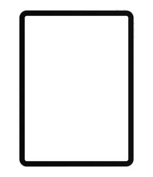 Realistic tablet device blank screen mockup template Stock Illustration