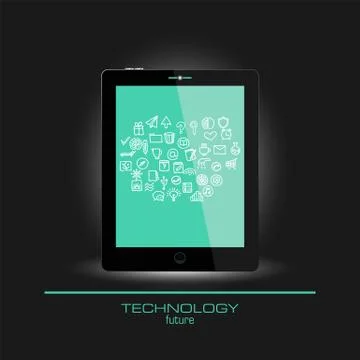 Realistic tablet  with empty screen Illustrazione stock