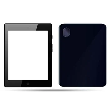 Realistic Tablet Mockup  Front and Back View Vector Template Ilustración de archivo