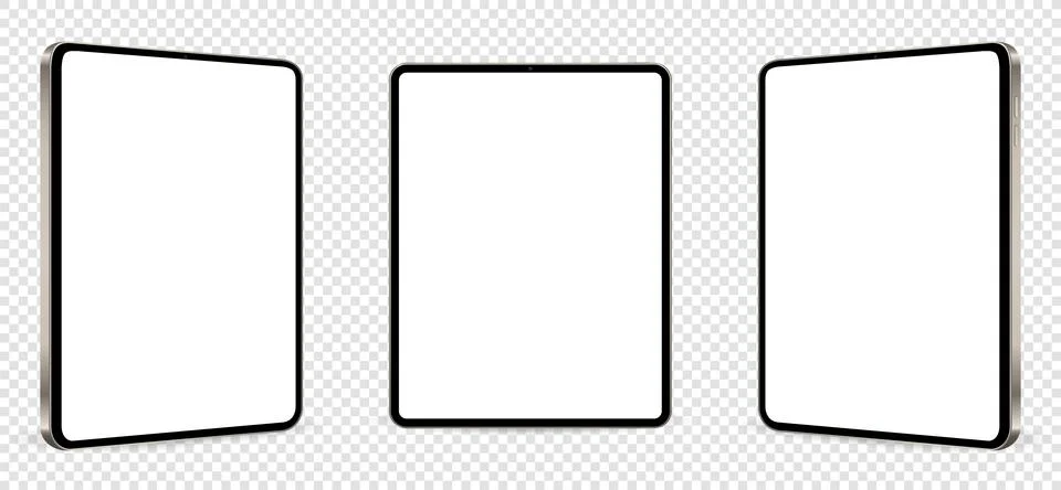 Realistic tablet mockup. Tablet pc isolated on transparent background. Vector イラスト素材