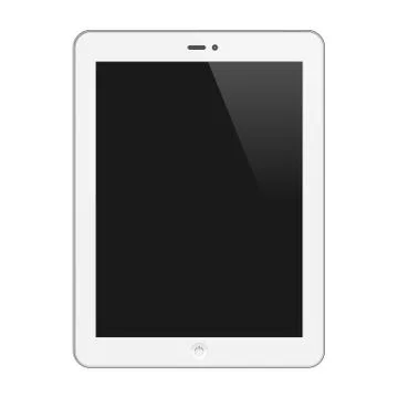 Realistic Tablet PC With Blank Screen. White Stock Illustration