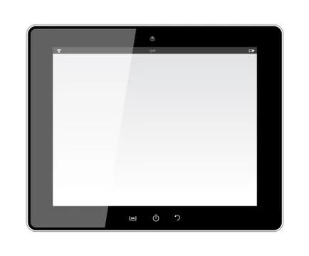 Realistic tablet pc with blank screen. Stock Illustration