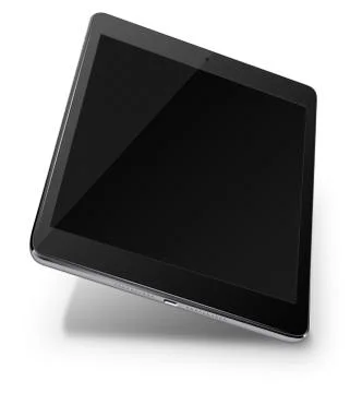 Realistic tablet pc computer with black screen. Stock Illustration
