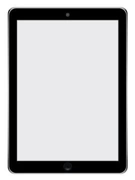 Realistic tablet pc computer with blank screen isolated on white background. Stock Illustration