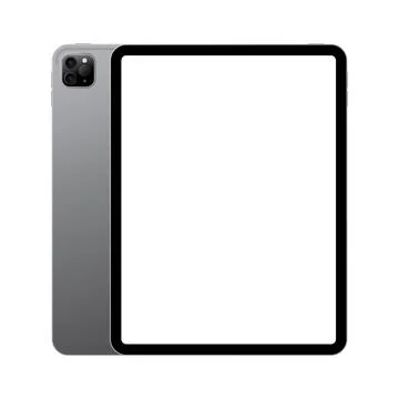 Realistic tablet pc device with blank touchscreen mockup template vector Stock Illustration