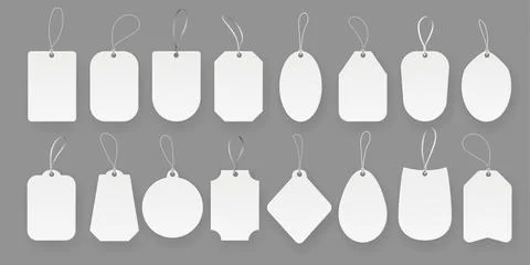 Realistic tag . White empty label and product price tags. Vector discount sti Stock Illustration