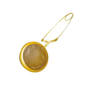 Realistic Tea strainers. Gold object isolated. Vector illustration Stock Illustration