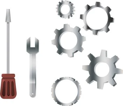 Realistic technical tools Stock Illustration