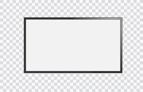 Realistic television screen on transparent background. Mockup of computer Illustrazione stock