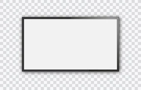 Realistic television screen on transparent background. Mockup of computer Stock Illustration