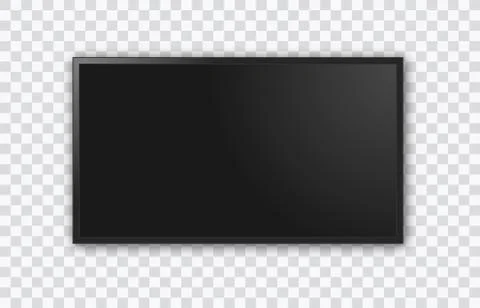 Realistic television screen on transparent background. Mockup of computer Illustrazione stock
