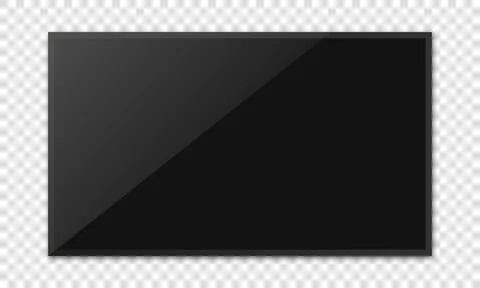 Realistic television screen on transparent background Illustrazione stock