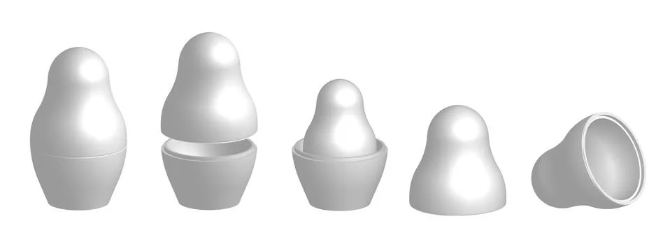 Realistic template, mock up of Russian nesting doll matrioshka Stock Illustration