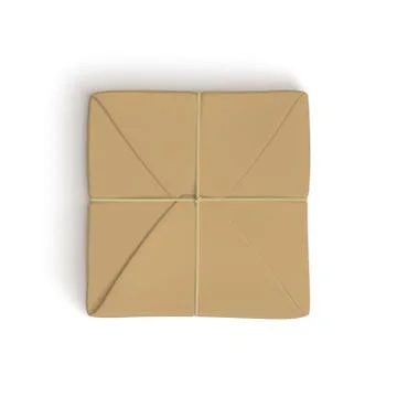 Realistic template of parcel wrapped up with brown paper Stock Illustration