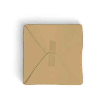 Realistic template of parcel wrapped up with brown paper Stock Illustration