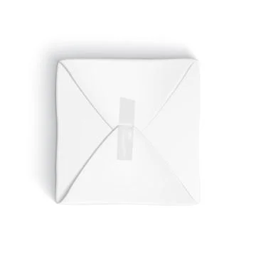 Realistic template of parcel wrapped up with white paper Stock Illustration