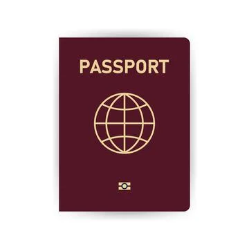 Realistic template passport on white background. Document for travel and immi Stock Illustration