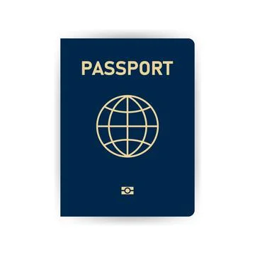 Realistic template passport on white background. Document for travel and immi Illustrazione stock