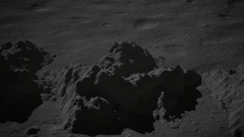 Realistic terrain of the moon's surface Stock Footage 289749254