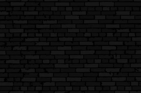 Realistic texture of dark black old brick wall. Detailed pattern. Modern Stock Illustration