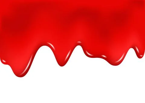 Realistic  texture of  dripping  jam,  red paint or blood. Stock Illustration