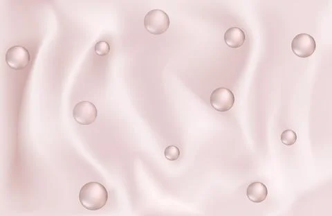 Realistic texture silk smooth pleats, pearl beads. seamless pattern Stock Illustration