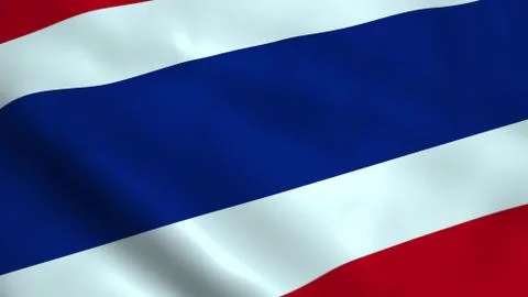 Realistic Thailand flag 3D rendering Stock Illustration
