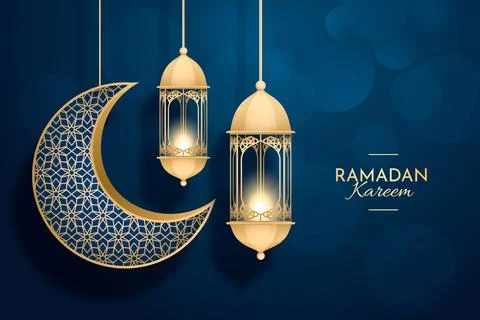 Realistic three-dimensional ramadan kareem illustration Illustrazione stock