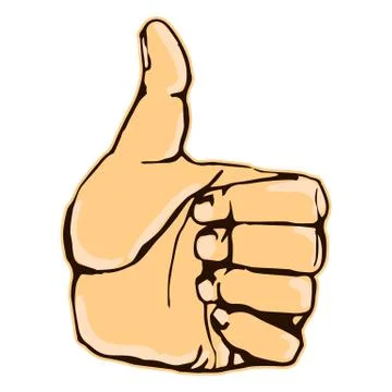 Realistic thumbs up icon graphic Stock Illustration