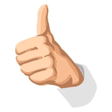 Realistic thumbs up icon graphic Stock Illustration