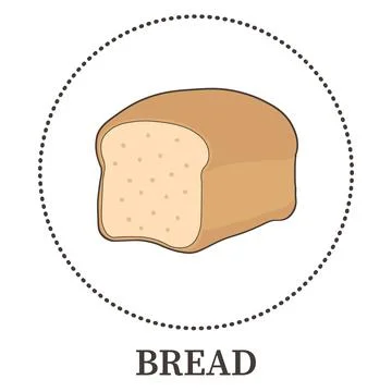 Realistic Toast Bread on White Background - Vector Illustrazione stock