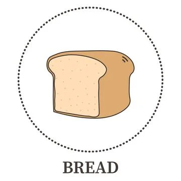 Realistic Toast Bread on White Background - Vector Stock Illustration