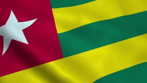 Realistic Togo flag 3D rendering Stock Illustration