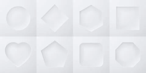 Realistic top frame. Background with various podium shapes for luxury and cos Stock Illustration