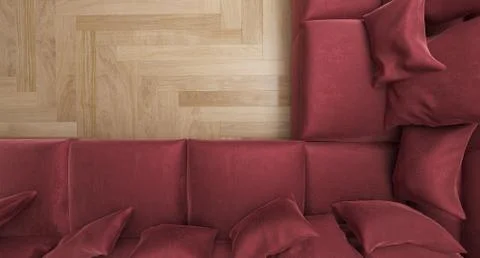 Realistic Top View Of Sofa Illustrazione stock