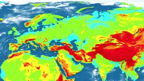 Realistic topographic earth world map. World atlas looping animation. Stock Footage 118093024